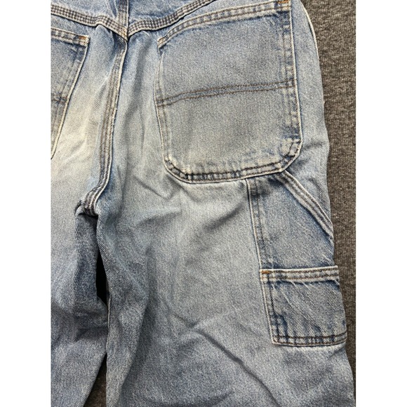 Rustler Jeans Mens 32x32 Blue Fits 32x27 Carpenter Denim Workwear Distressed - Picture 15 of 16